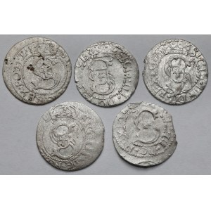 Zygmunt III Waza, Szelągi Ryga - zestaw (5szt)