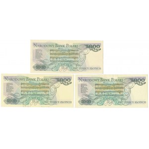 5.000 zł 1986-1988 - AY, CS, CT - zestaw (3szt)