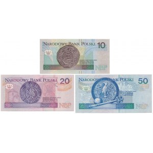 Zestaw 10, 20 i 50 zł 1994 - YB - serie zastępcze (3szt)