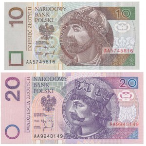 10 i 20 zł 1994 - AA - zestaw (2szt)