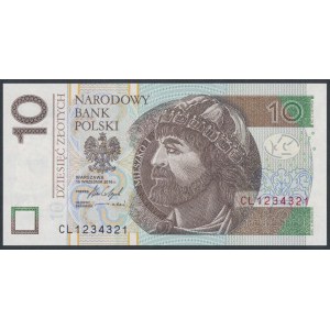 10 zł 2016 - CL - 1234321 - radarowy - rosnąco malejący - PIĘKNY