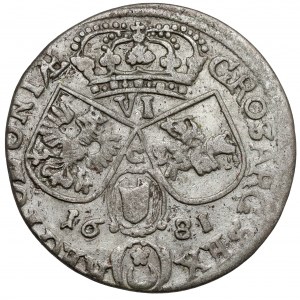 Jan III Sobieski, Szóstak Kraków 1681 - ozdobna tarcza
