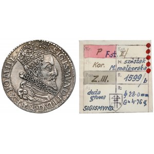 Zygmunt III Waza, Szóstak Malbork 1599 - duża głowa - ex. Kałkowski