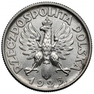 Kobieta i kłosy 2 złote 1925 z kropką, Londyn