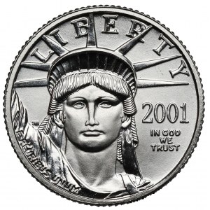USA, 10 dolarów 2001, Philadelphia - 1/10 oz. platyny
