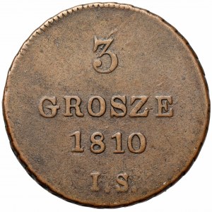 Księstwo Warszawskie, 3 grosze 1810 IS