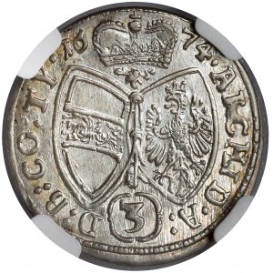 Austria, Leopold I, 3 krajcary 1674, Hall