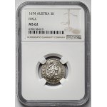 Austria, Leopold I, 3 krajcary 1674, Hall
