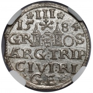 Stefan Batory, Trojak Ryga 1584 - duża głowa - piękny