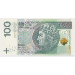 100 zł 2012 - DE - 0000110 - niski numer