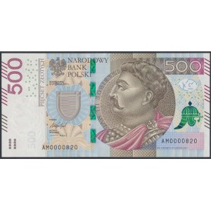 500 zł 2017 - AM - 0000820 - niski numer trzycyfrowy