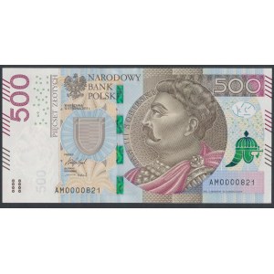 500 zł 2017 - AM - 0000821 - niski numer trzycyfrowy
