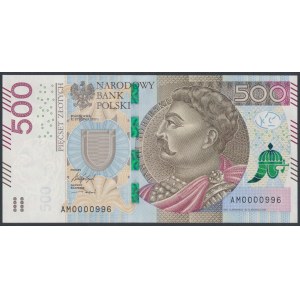 500 zł 2017 - AM - 0000996 - niski numer trzycyfrowy