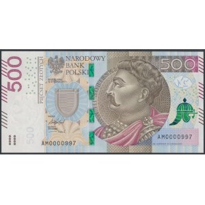 500 zł 2017 - AM - 0000997 - niski numer trzycyfrowy
