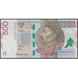 500 zł 2017 - AM - 0001000 - piękny numer RADAROWY i NISKI