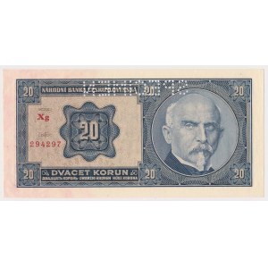 Czechosłowacja, 20 Korun 1926 - SPECIMEN