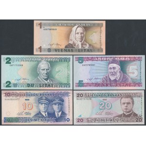 Litwa, 1-20 Litu 1993-1994 - zestaw (5szt)