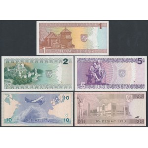 Litwa, 1-20 Litu 1993-1994 - zestaw (5szt)