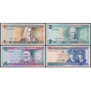 Litwa, 1-10 Litu 1993-1994 - zestaw (4szt)