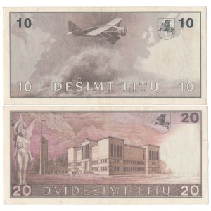 Litwa, 10 i 20 Litu 1991 - zestaw (2szt)