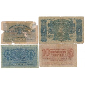 Litwa, 1 Centai - 2 Litu 1922 - zestaw (4szt)