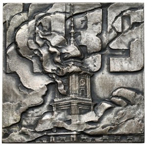 Plakieta SREBRO odbudowa Zamku Królewskiego 1971