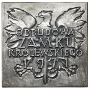 Plakieta SREBRO odbudowa Zamku Królewskiego 1971