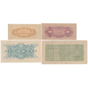 Japonia, 5 Sen - 10 Yuan (1944-1946) - zestaw (4szt)