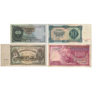 Łotwa, 2x 10, 20 i 100 Latu 1934-1939 - zestaw (4szt)