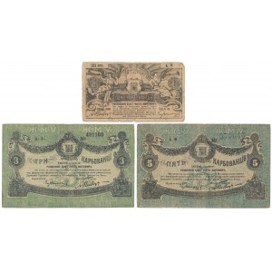 Ukraina, Żytomierz, 1, 3 i 5 Karbowańców 1918 - zestaw (3szt)