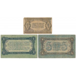 Ukraina, Żytomierz, 1, 3 i 5 Karbowańców 1918 - zestaw (3szt)