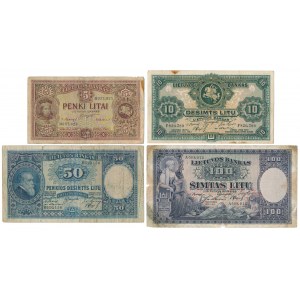 Litwa, 5-100 Litu 1927-1929 - zestaw (4szt)