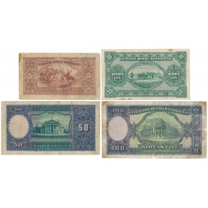 Litwa, 5-100 Litu 1927-1929 - zestaw (4szt)