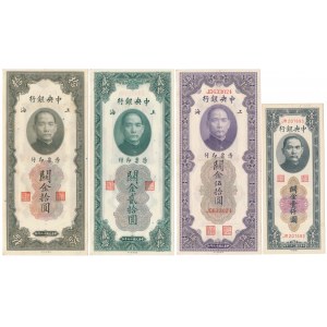 Chiny, 10-10.000 Custom Gold Units 1930-1947 - zestaw (4szt)