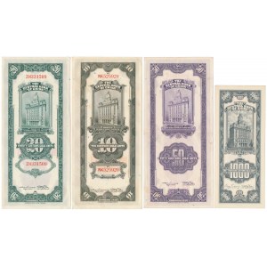 Chiny, 10-10.000 Custom Gold Units 1930-1947 - zestaw (4szt)