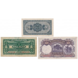 Chiny, 20 Coppers, 1 i 10 Yuan - zestaw (3szt)