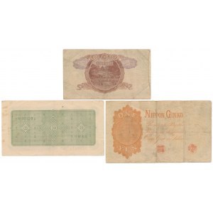 Japonia, 2x 1 i 10 Yen 1916-1946 - zestaw (3szt)