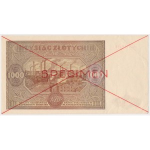 1.000 złotych 1946 - SPECIMEN - A. 1234567 - wzór rzadkiej odmian A z kropką