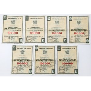 Zestaw 3-letnich Bonów Depozytowo-Oszczędnościowych NBP po 100.000 zł (7szt)