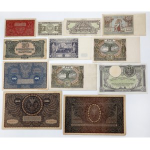 Zestaw banknotów polskich 1919-1944 (11szt)