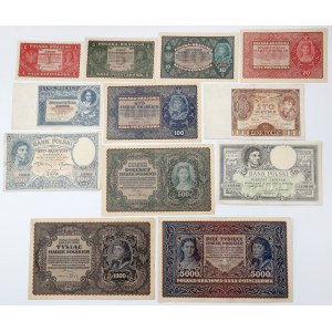Zestaw banknotów polskich 1919-1932 - ładne (12szt)
