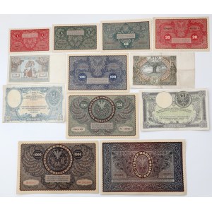 Zestaw banknotów polskich 1919-1932 - ładne (12szt)