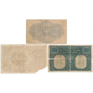 Zestaw marek polskich 1919, w tym Dyrekcja (3szt)
