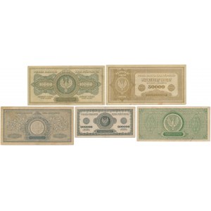 Zestaw 10.000 - 1 mln mkp 1922-1923 (5szt)
