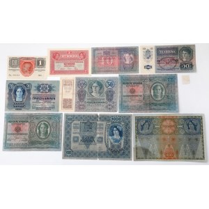 Austria, 1-1.000 Koron 1902-1915 - zestaw (10szt)