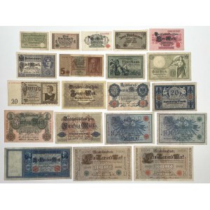 Niemcy, Zestaw banknotów 1904-1942 (20szt)