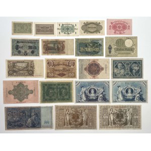 Niemcy, Zestaw banknotów 1904-1942 (20szt)