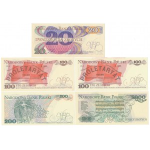 Zestaw 20-5.000 zł 1982-1988 (5szt)