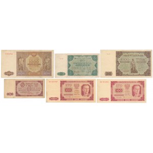 Zestaw 5-1.000 złotych 1946-1948 (6szt)