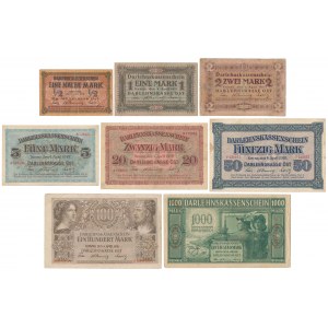 Kowno, Komplet nominałowy od 1/2 do 1.000 marek 1918 (8szt)